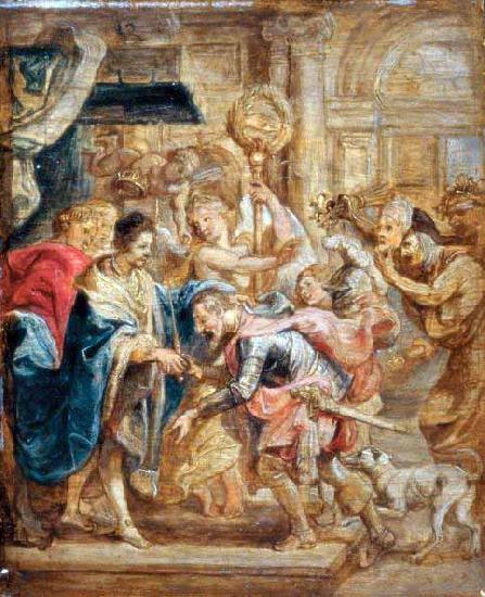 Peter Paul Rubens The Reconciliation of King Henry III and Henry of Navarre oil painting image